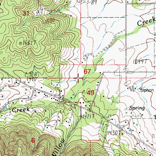 Topographic Map of Lane Creek, OR