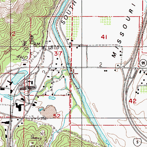 Topographic Map of Lane Creek, OR