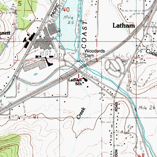 Topographic Map of Lane Creek, OR