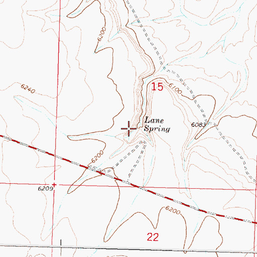Topographic Map of Lane Spring, OR