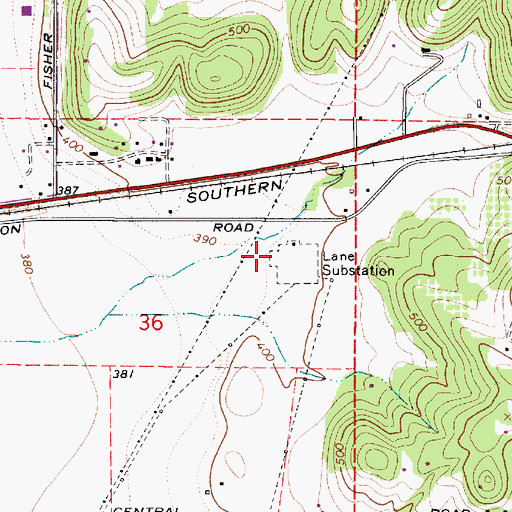 Topographic Map of Lanel Substation, OR
