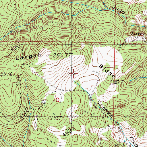 Topographic Map of Langell Ridge, OR