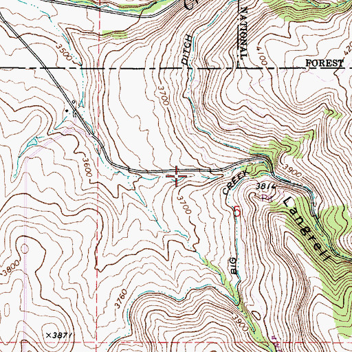 Topographic Map of Langrell Gulch, OR