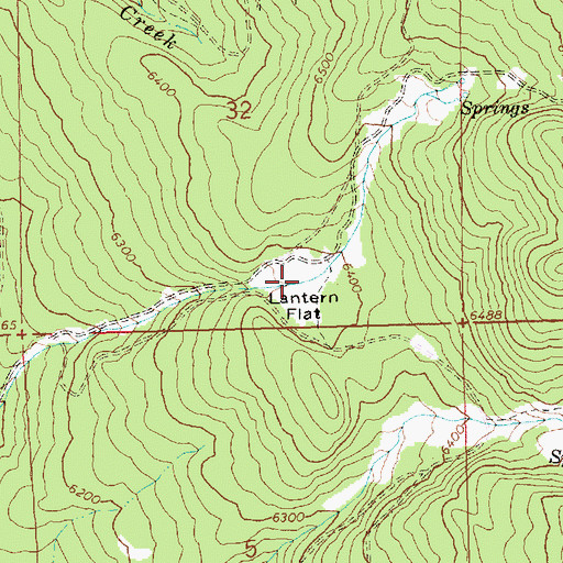 Topographic Map of Lantern Flat, OR
