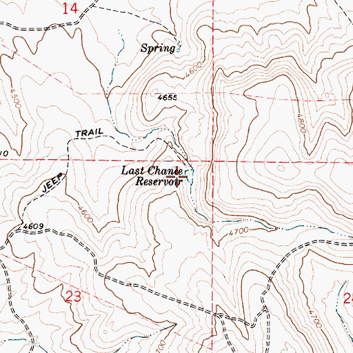 Topographic Map of Last Change Reservoir, OR