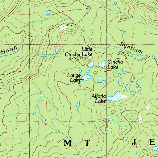 Topographic Map of Latigo Lake, OR