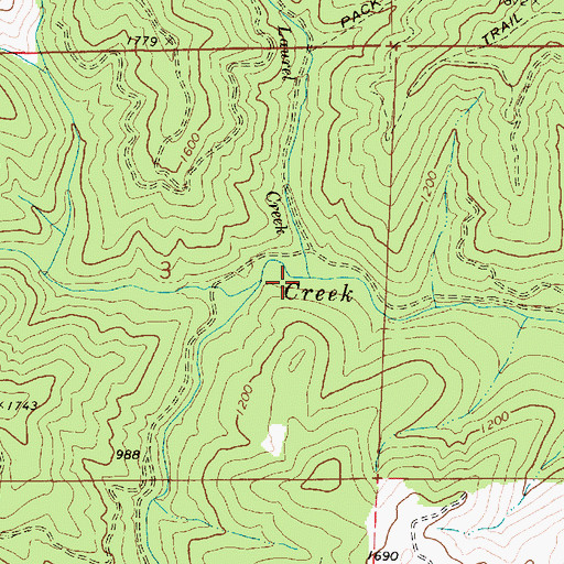 Topographic Map of Laurel Creek, OR
