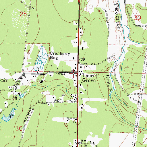 Topographic Map of Laurel Grove, OR