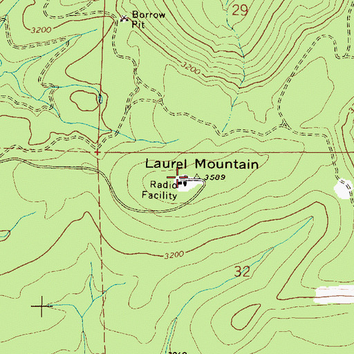 Topographic Map of Laurel Mountain, OR