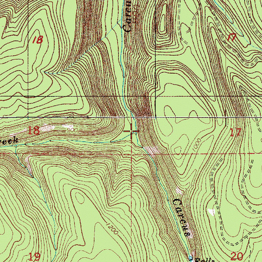 Topographic Map of Lava Creek, OR