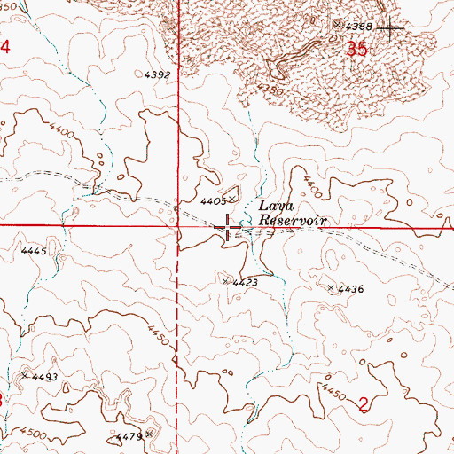 Topographic Map of Lava Reservoir, OR