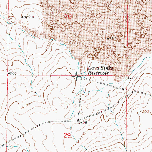 Topographic Map of Lava Sinks Reservoir, OR