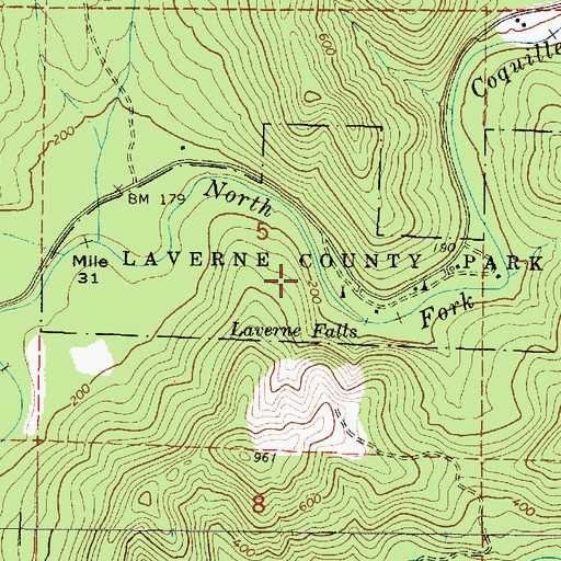Topographic Map of LaVerne County Park, OR