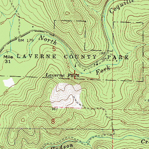 Topographic Map of Laverne Falls, OR