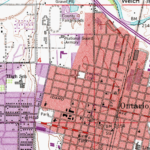 Topographic Map of Laxson Park, OR