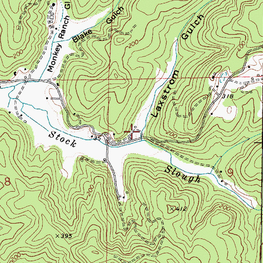Topographic Map of Laxstrom Gulch, OR