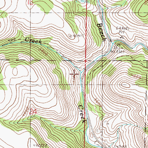 Topographic Map of Laycock Creek, OR