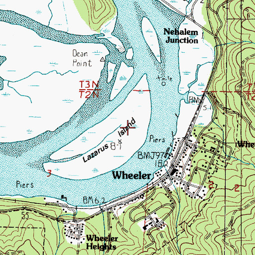 Topographic Map of Lazarus Island, OR