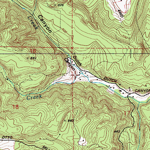 Topographic Map of Lazy Creek, OR