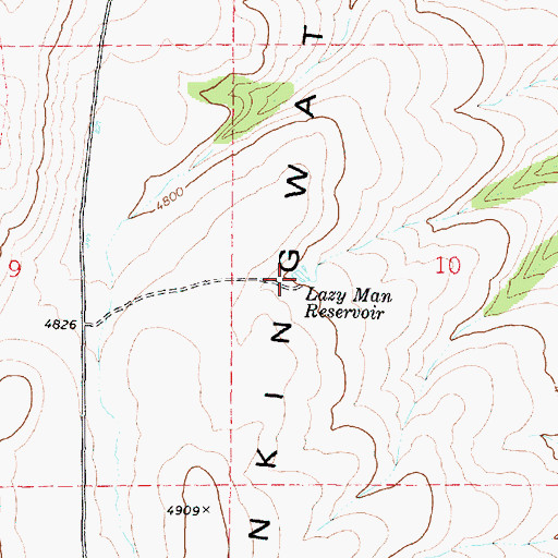 Topographic Map of Lazy Man Reservoir, OR
