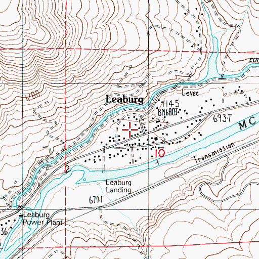 Topographic Map of Leaburg, OR
