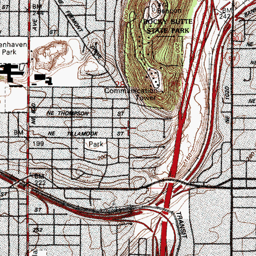 Topographic Map of Lee Elementary School, OR
