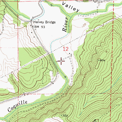 Topographic Map of Lee Valley, OR