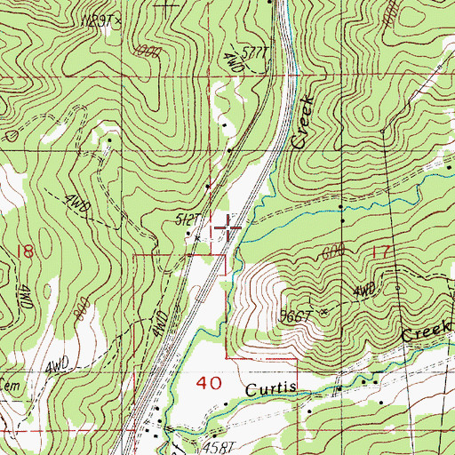 Topographic Map of Lees Creek, OR