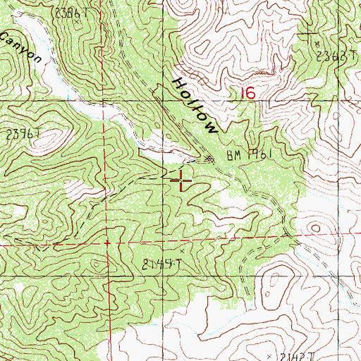 Topographic Map of Left Hand Canyon, OR