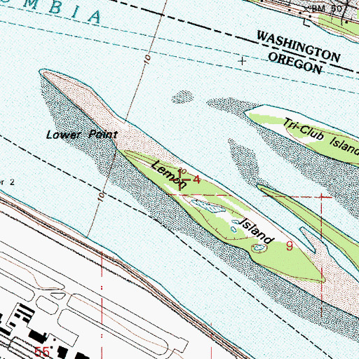 Topographic Map of Lemon Island, OR