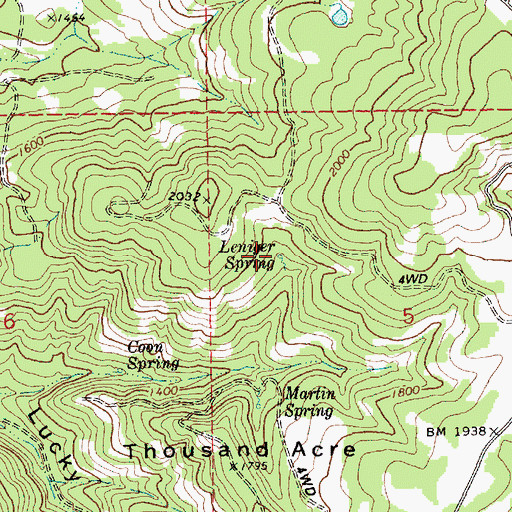 Topographic Map of Leniger Spring, OR