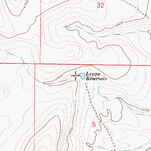 Topographic Map of Leppy Reservoir, OR