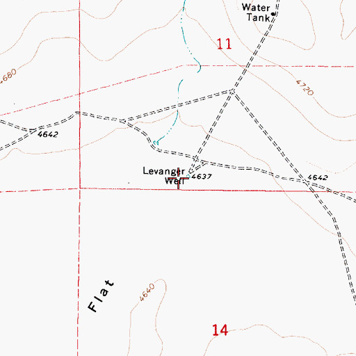 Topographic Map of Levanger Well, OR