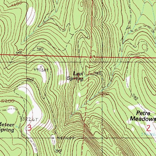 Topographic Map of Levi Spring, OR