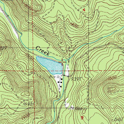 Topographic Map of Lewis Creek, OR
