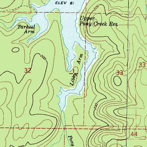Topographic Map of Libby Arm, OR
