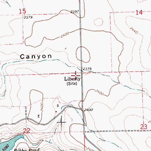 Topographic Map of Liberty (historical), OR