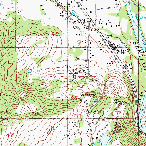 Topographic Map of Liberty Cemetery, OR