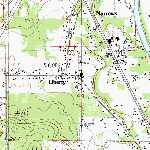Topographic Map of Liberty School (historical), OR