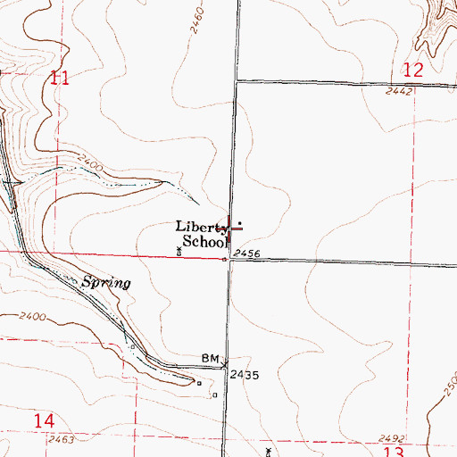 Topographic Map of Liberty School (historical), OR