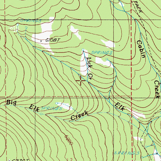Topographic Map of Lick Creek, OR
