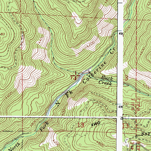 Topographic Map of Lick Creek, OR