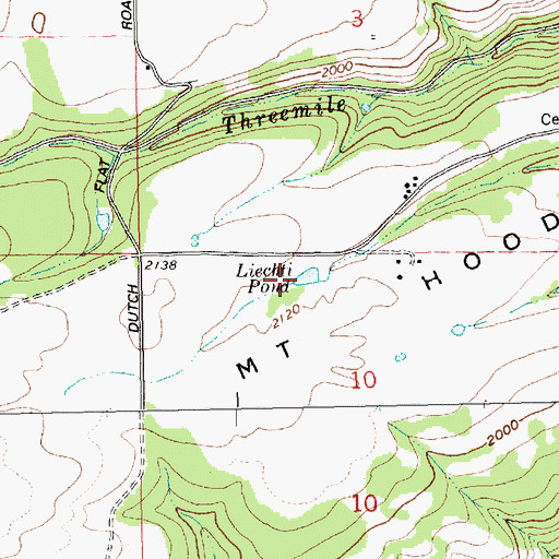 Topographic Map of Liechti Pond, OR