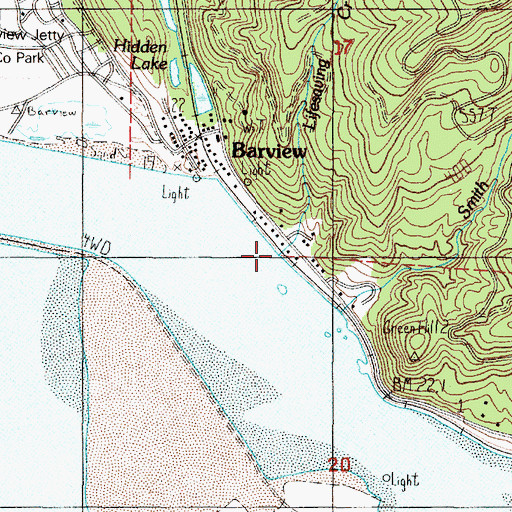 Topographic Map of Lifesaving Creek, OR