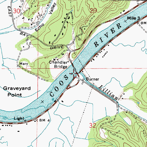 Topographic Map of Lillian Creek, OR