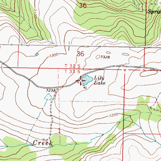 Topographic Map of Lily Lake, OR