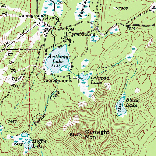 Topographic Map of Lilypad Lake, OR