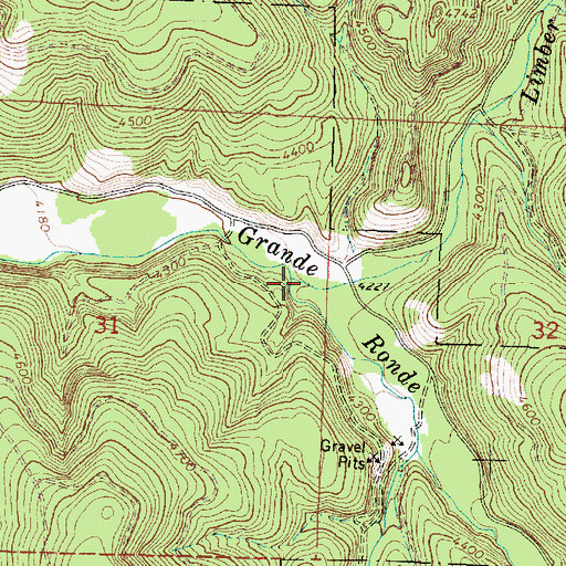 Topographic Map of Limber Jim Creek, OR