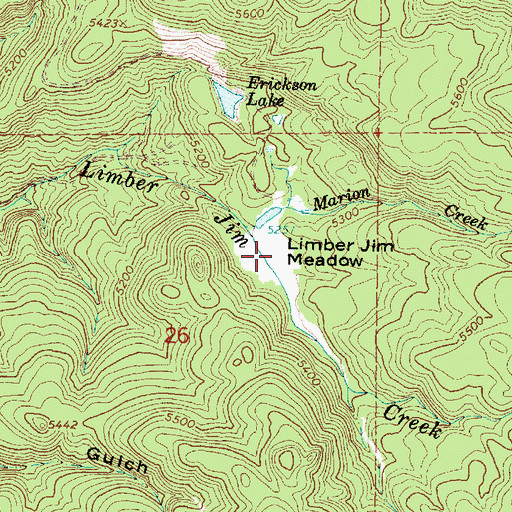 Topographic Map of Limber Jim Meadow, OR