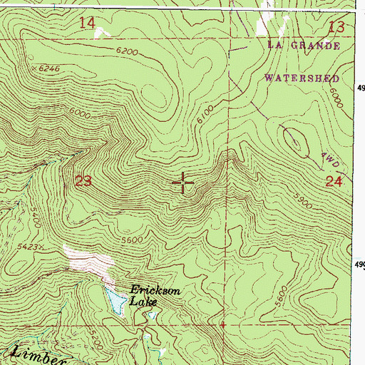 Topographic Map of Limber Jim Trail, OR